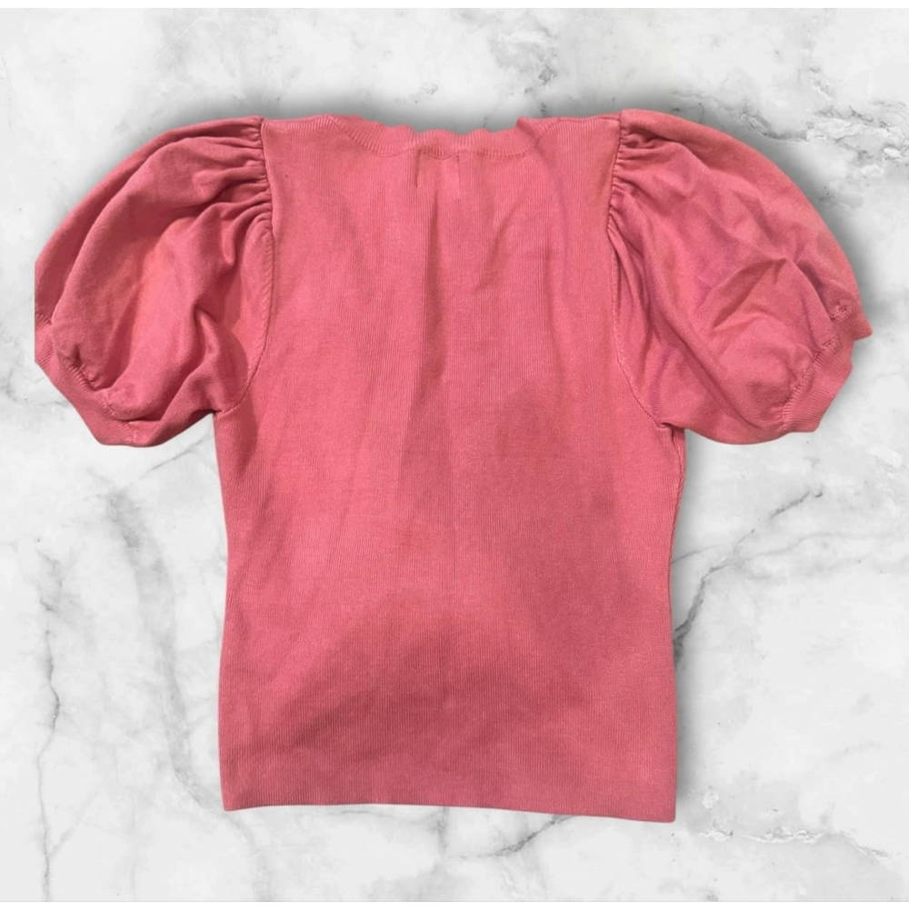 Pink Short Sleeve Ruched Tee - Picture 3 of 5